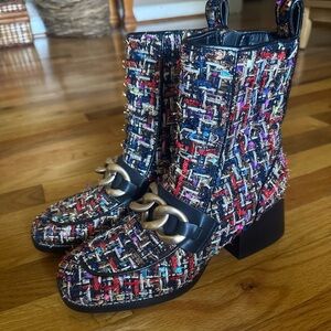 Steve Madden Loreen Colorful Tweed Heeled Boots